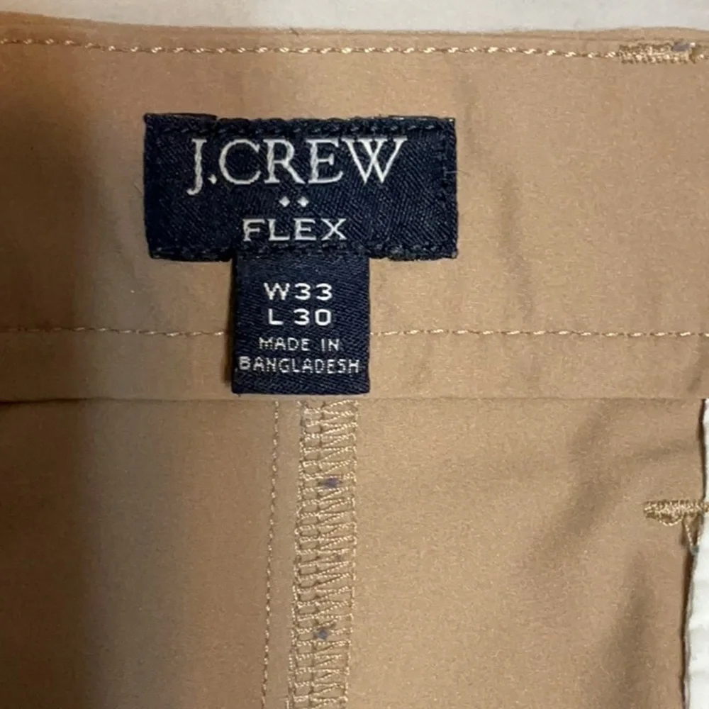 J‎ Crew Flex Slim Fit Chino Pants Khaki Mens W33 L30 Stretch Twill